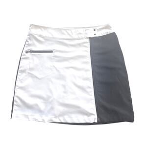Nancy Lopez Golf Skort Skirt Size 10 White Black Pockets Active Wear Pickle Ball